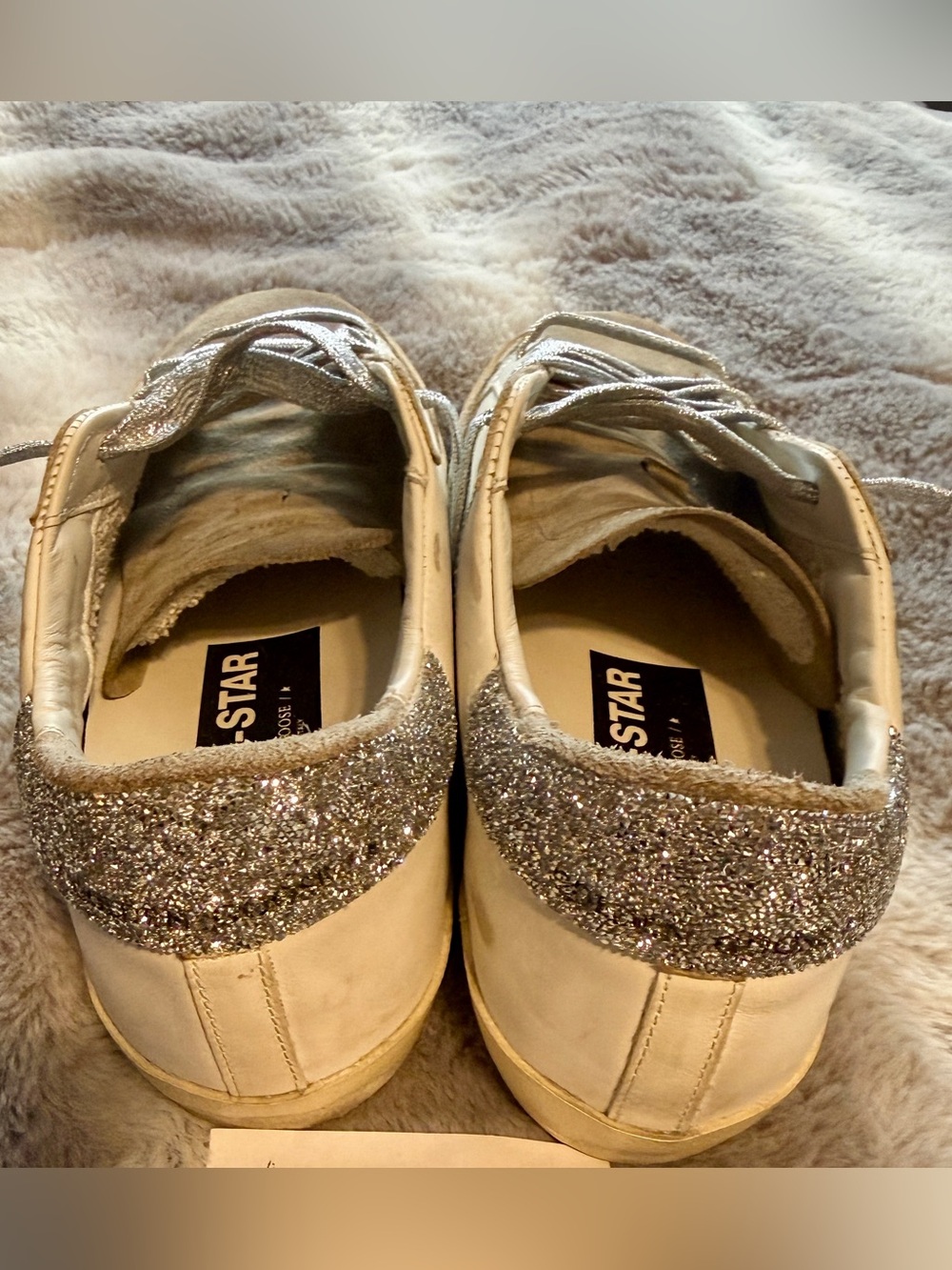 Golden Goose Women's SuperStars Leather Sneaker Swarovski Leopard Star/Heel 38 - Picture 13 of 13